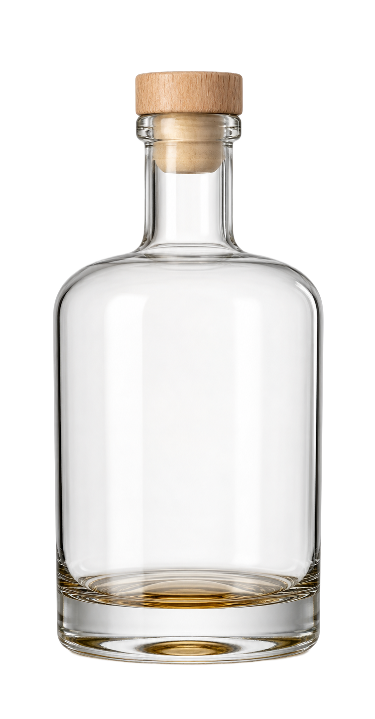 Fles uit een Build Your Own sessie met een eigen etiket